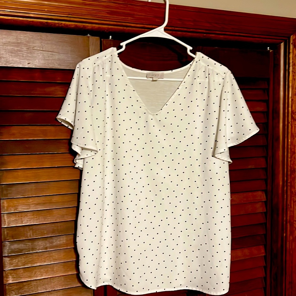 Loft Black and white dot shirt